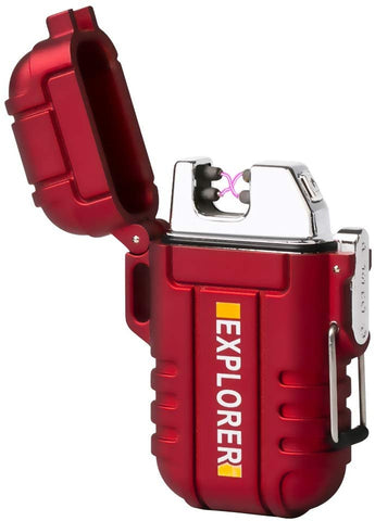 lcfun Waterproof Lighter Outdoor Windproof Lighter Dual Arc Electric Lighters Rechargeable